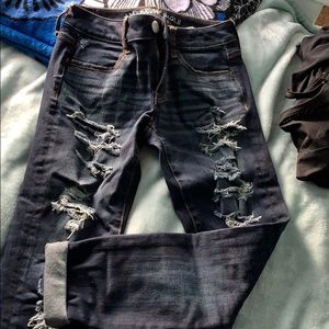 American Eagle Dark Ripped Jeans